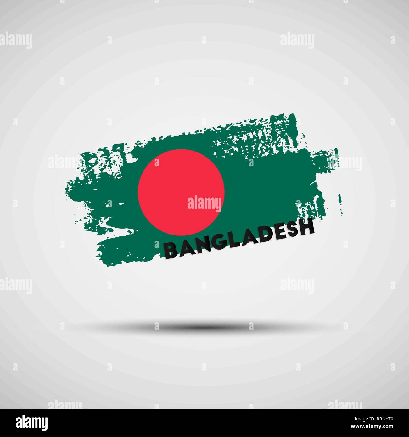 Flagge von Bangladesch. Vector Illustration von Grunge Pinselstrich mit Bangladeschischen nationalflagge Farben für Ihre Grafik- und Webdesign Stock Vektor