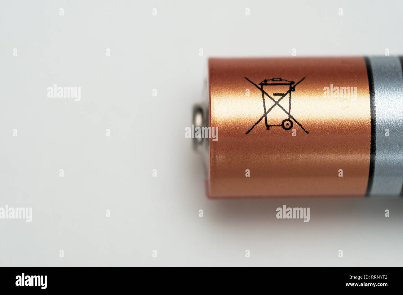 AA-Batterie recycling Symbol Stockfoto