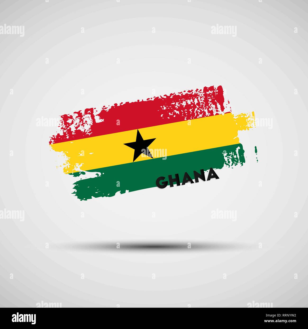Flagge von Ghana. Vector Illustration von Grunge Pinselstrich mit ghanaischen Flagge Farben für Ihre Grafik- und Webdesign Stock Vektor