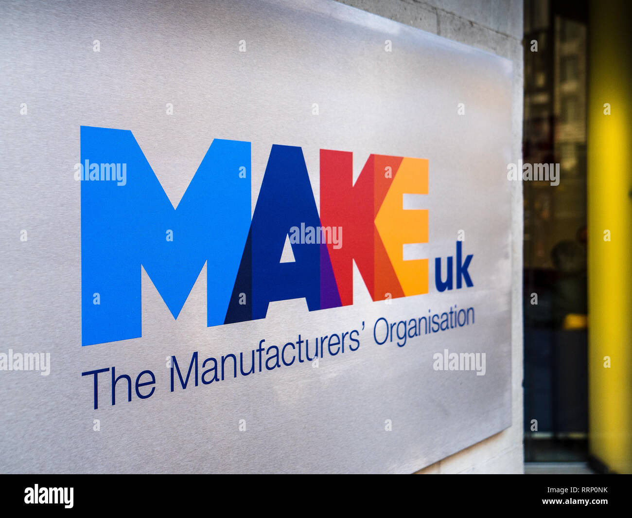 Machen UK - UK die Hersteller Organisation. Früher der EEF, MakeUK besteht alle britischen Hersteller zu Hilfe & Support & fördern UK manufacuring. Stockfoto