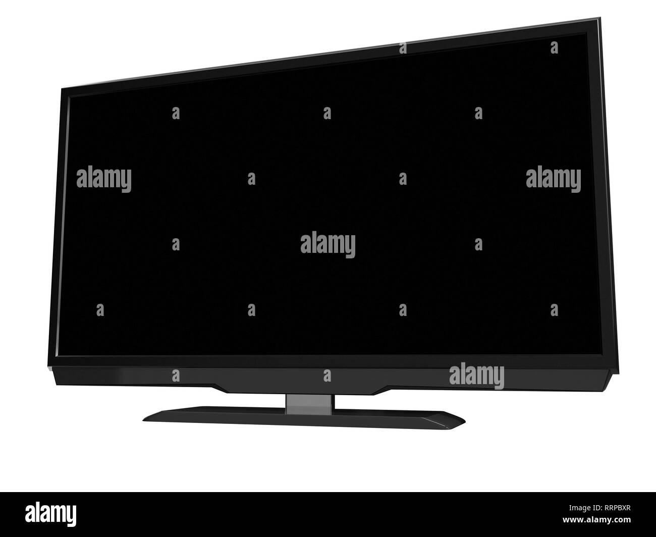 LED-LCD-tv auf weißem Hintergrund. 3D-Rendering Stockfoto
