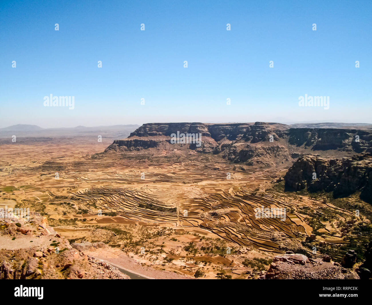 Wüste im Jemen, die Natur der Wüste des Nahen Ostens. Stockfoto