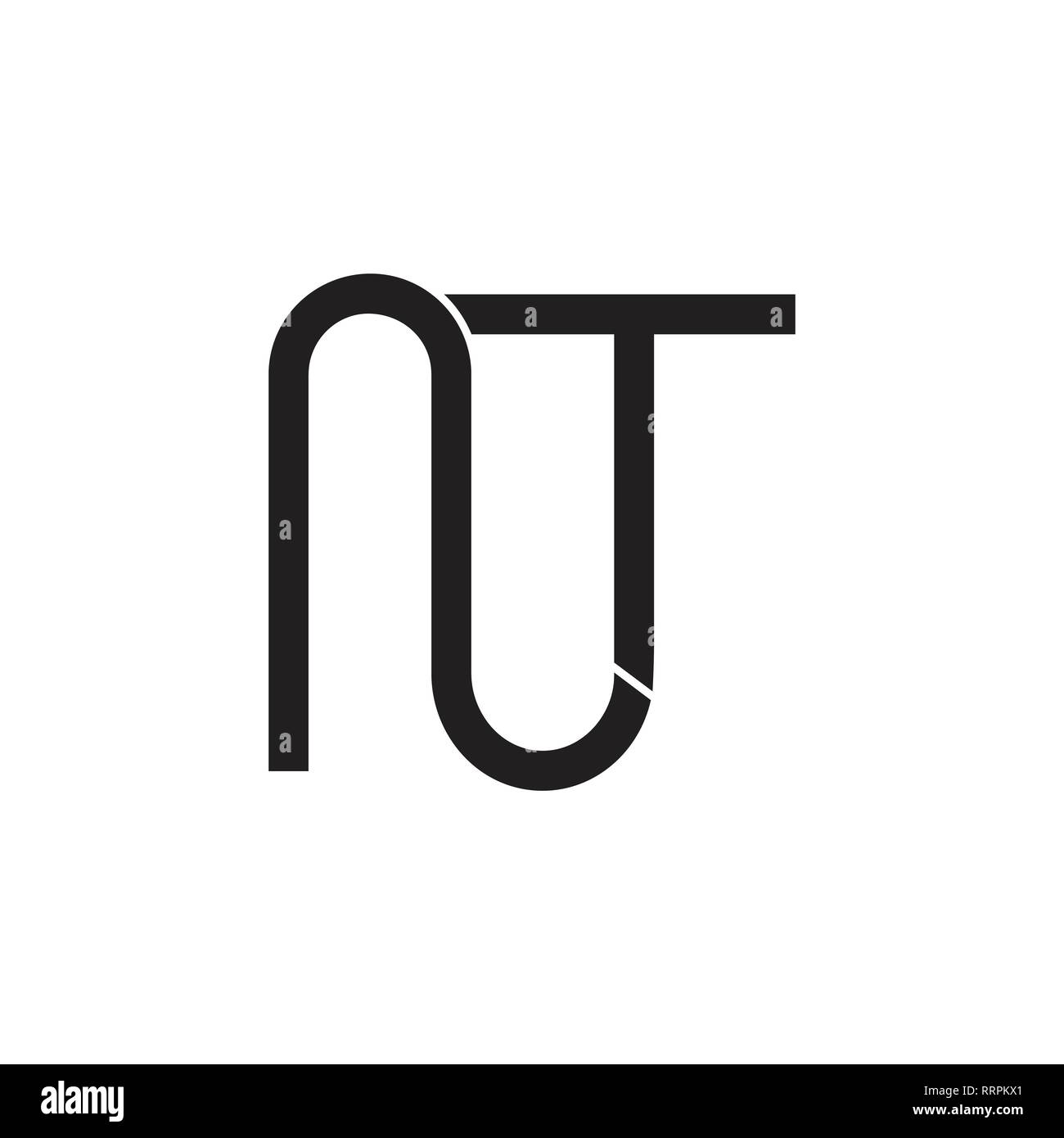 Buchstaben nt verbunden einfaches Logo Vektor Stock Vektor