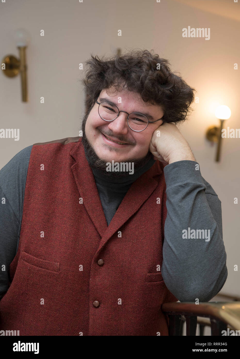 Essen, Deutschland. 26 Feb, 2019. Axel Ranisch, Regisseur, Autor, Pressekonferenz bei der Bekanntgabe der Preisträger für die 55 Grimme Preis 2019 am 26.02.2019 in Essen/Deutschland. | Verwendung der weltweiten Kredit: dpa/Alamy leben Nachrichten Stockfoto