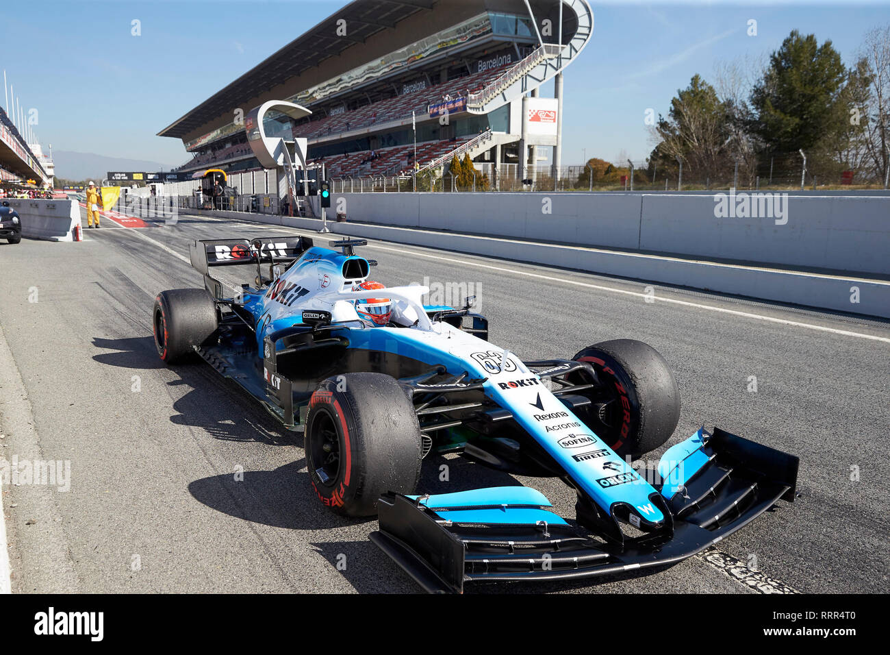 George Russel (Williams Racing) FW 42 Auto, in Aktion gesehen im Winter Testtagen auf dem Circuit de Catalunya in Montmelo (Katalonien). Stockfoto