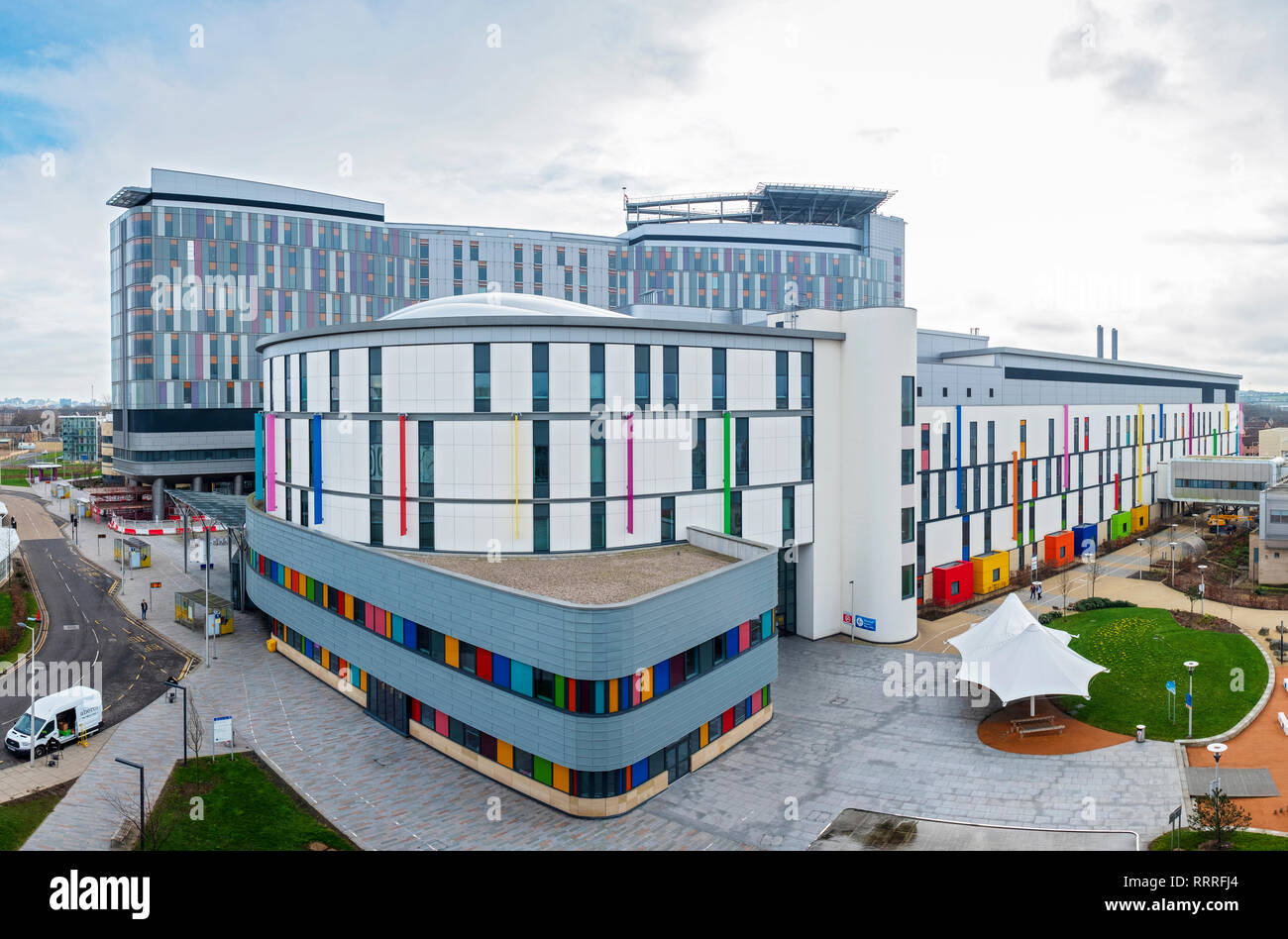 Queen Elizabeth University Hospital und Royal Hospital für Kinder in Glasgow, Schottland, Großbritannien Stockfoto