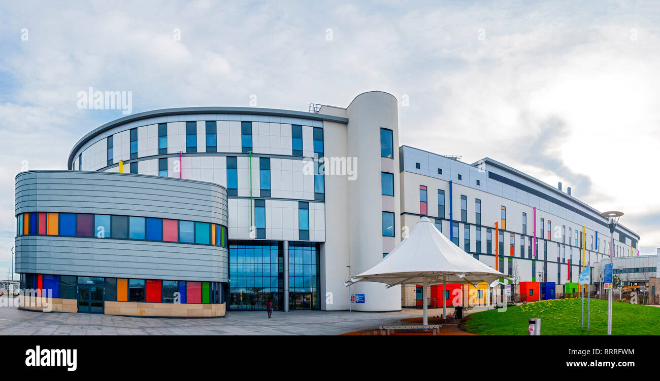 Außenansicht des neuen königlichen Krankenhaus für Kinder in Glasgow, Schottland, Großbritannien Stockfoto