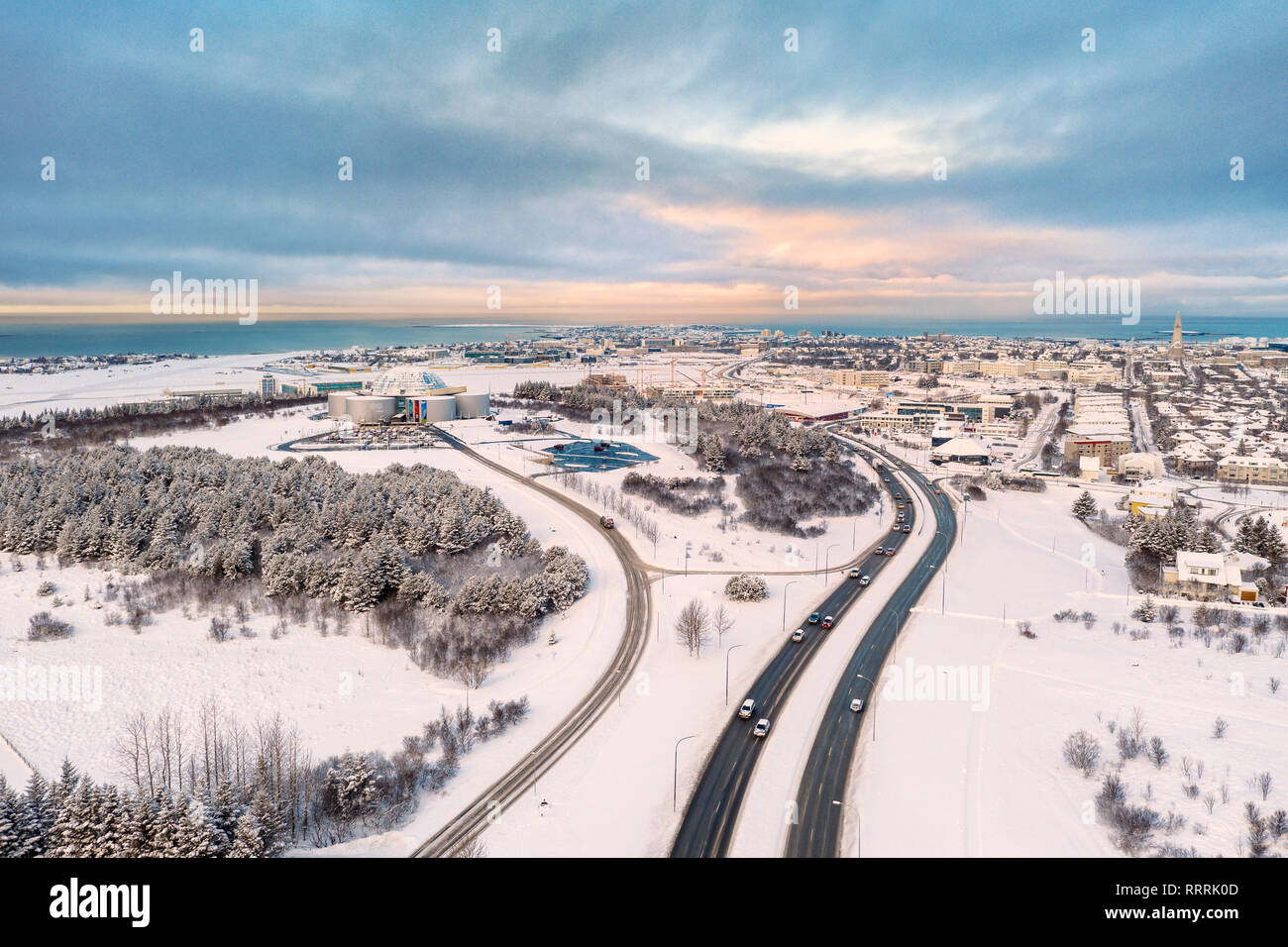 Winter, Reykjavik, Island Stockfoto