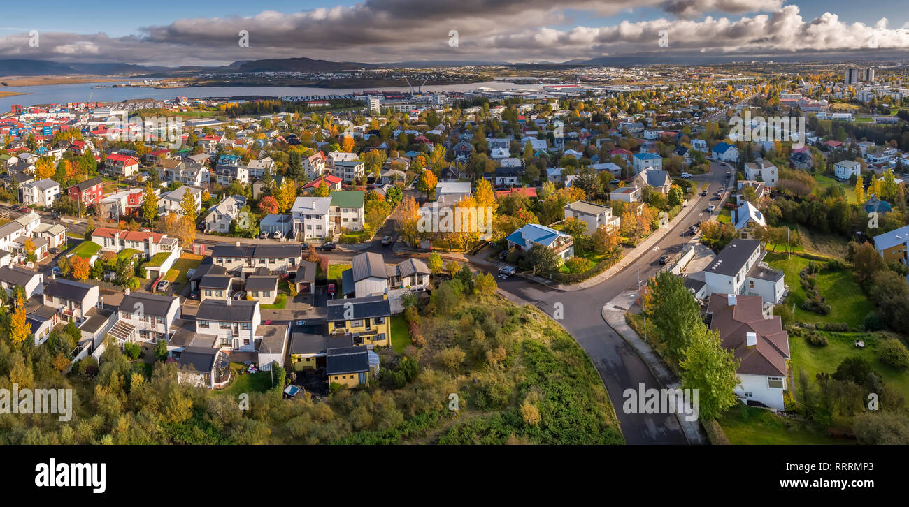 Antenne - Reykjavik, Island Stockfoto