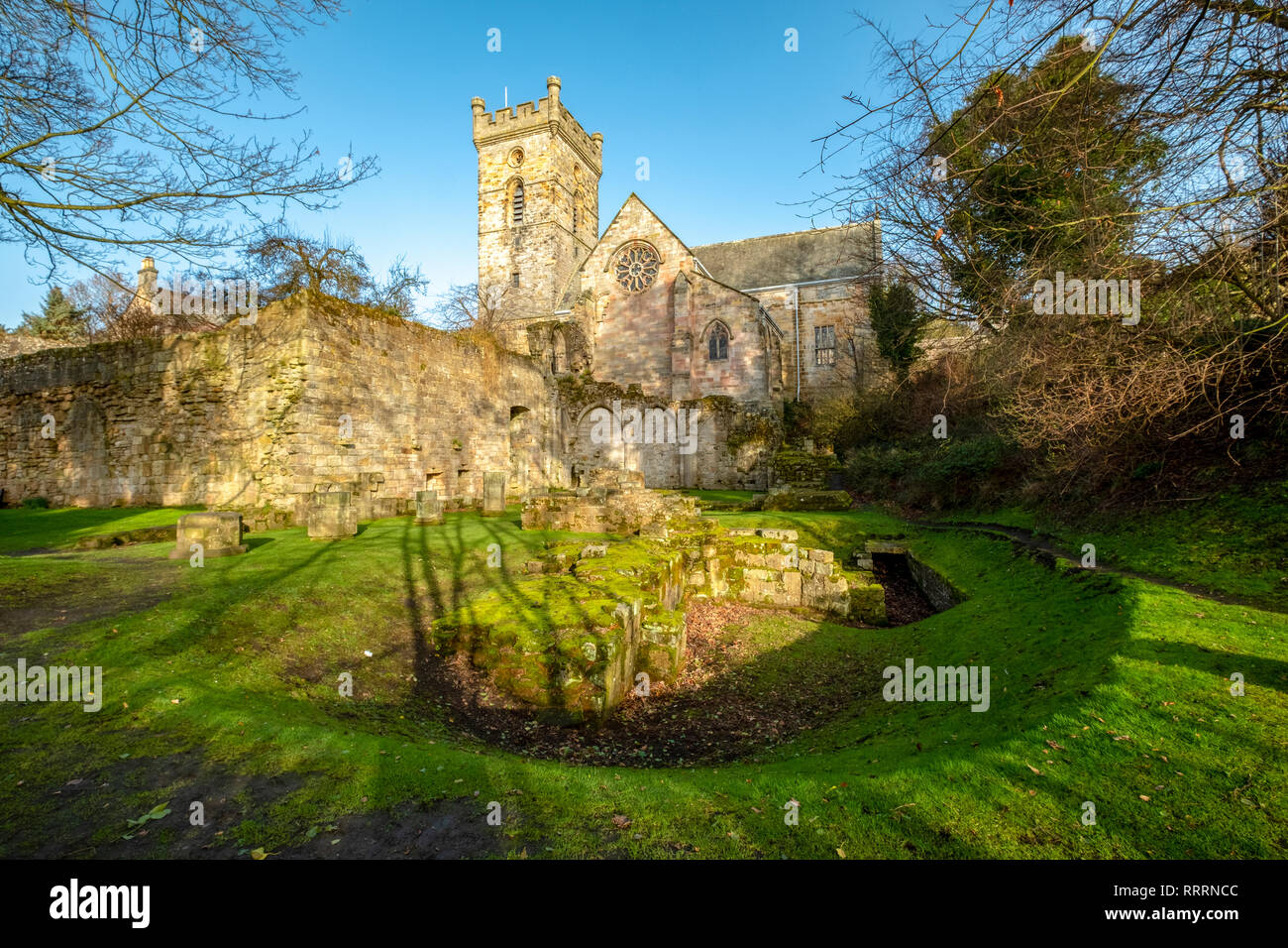 Folgende Sehenswürdigkeiten: Culross Abbey, folgende Sehenswürdigkeiten: Culross, Fife, Schottland Stockfoto