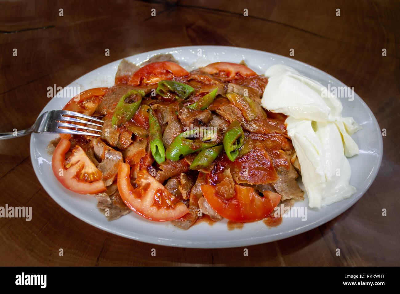 Traditionelle türkische Iskender kebab Stockfoto