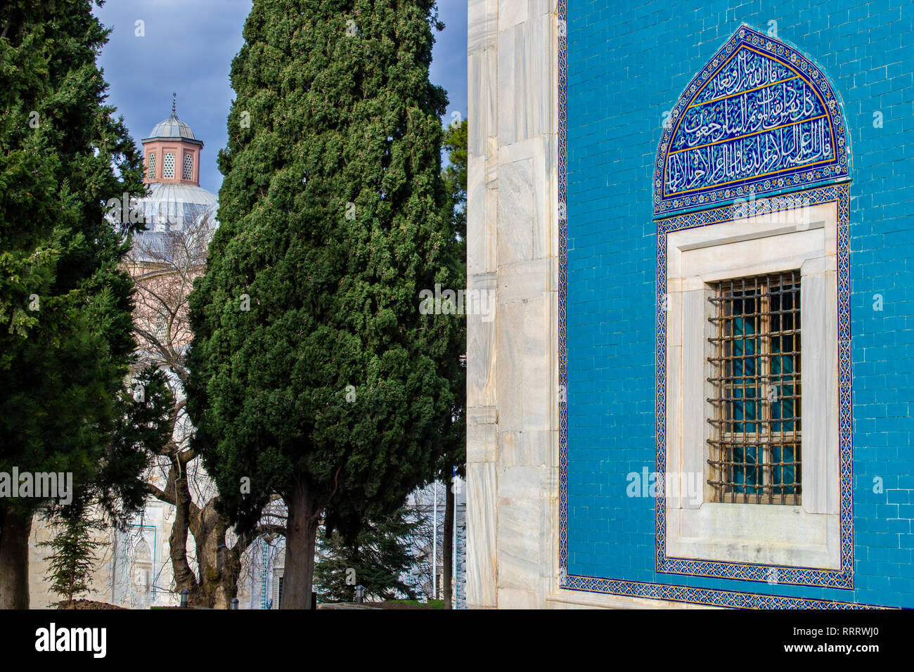 Bursa/Türkei - am 29. Januar 2019: Yesil Turbe (Grab) und Yesil Moschee Stockfoto