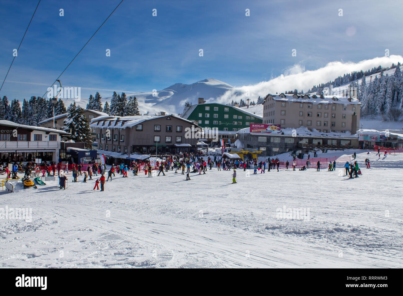 Bursa, Bursa/Türkei - vom 22. Januar 2019: Uludag Ski Resort Hotels area-1 Stockfoto