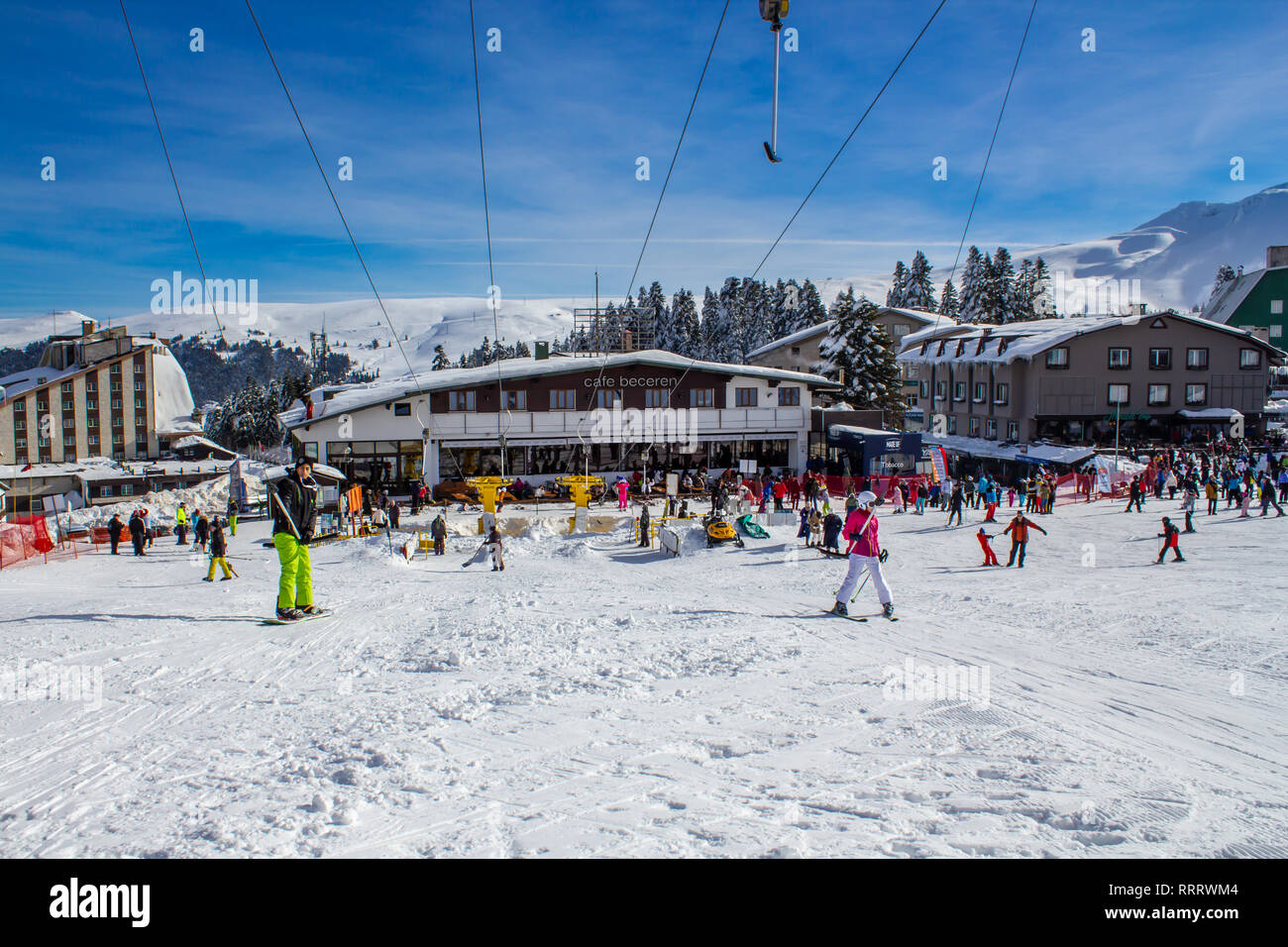 Bursa, Bursa/Türkei - vom 22. Januar 2019: Uludag Ski Resort Hotels area-1 Stockfoto