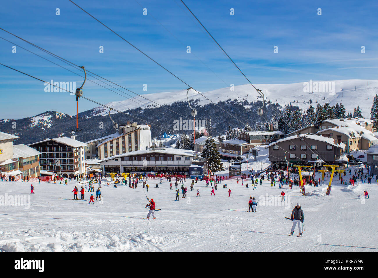 Bursa, Bursa/Türkei - vom 22. Januar 2019: Uludag Ski Resort Hotels area-1 Stockfoto