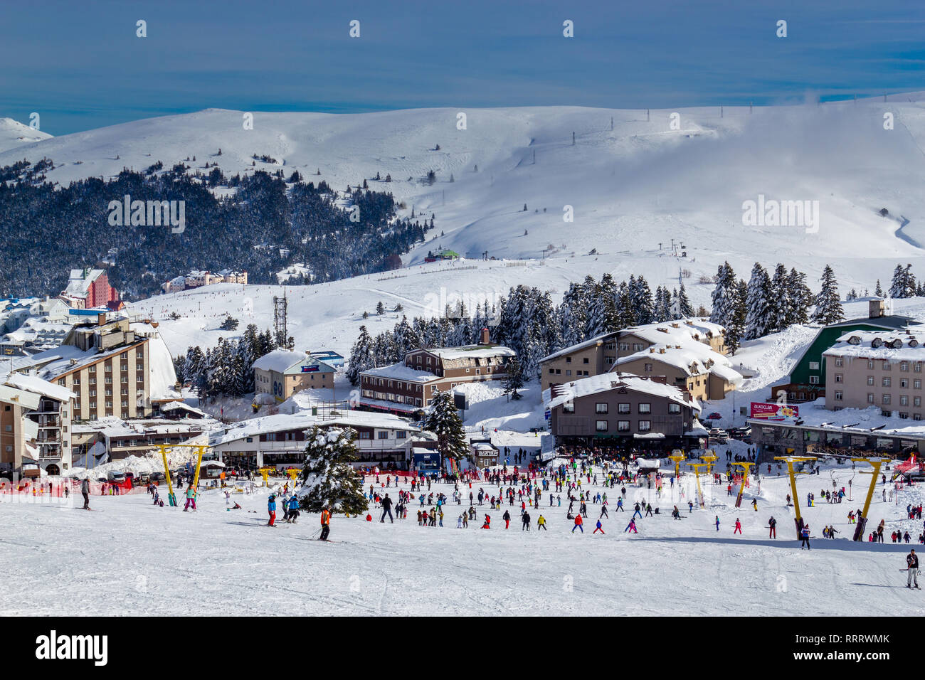 Bursa, Bursa/Türkei - vom 22. Januar 2019: Uludag Ski Resort Hotels area-1 Stockfoto