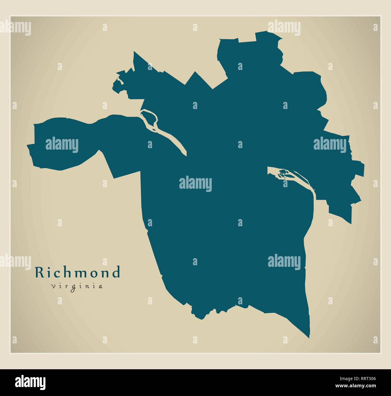 Moderne Stadtplan - Richmond Virginia Stadt der USA Stock Vektor