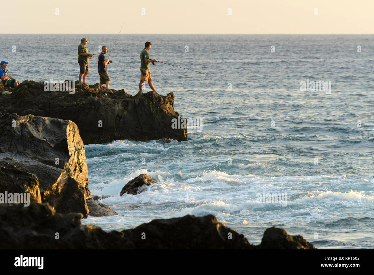 South Pacific, USA, Hawaii, Hawaii, Insel, Big Island, Kohala Küste angeln Stockfoto