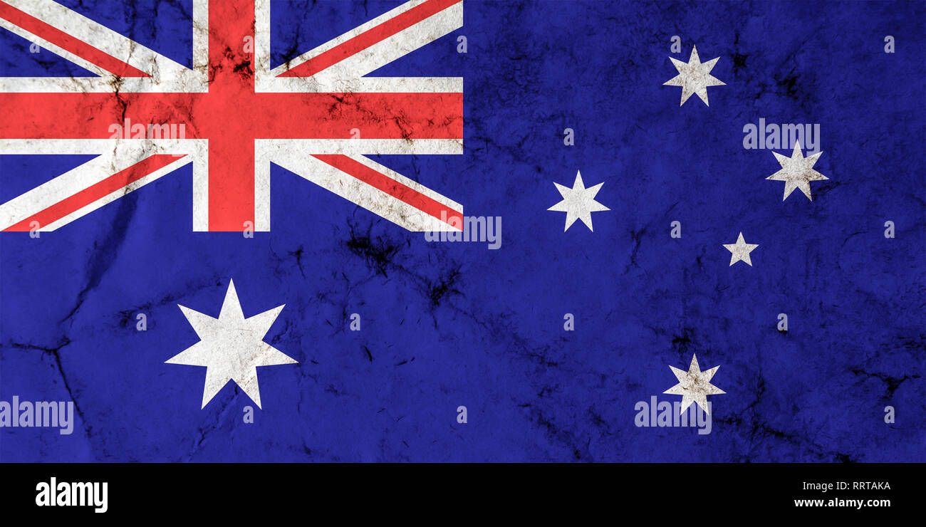 Flagge Australien mit alten schmutzigen grunge Textur Stockfoto