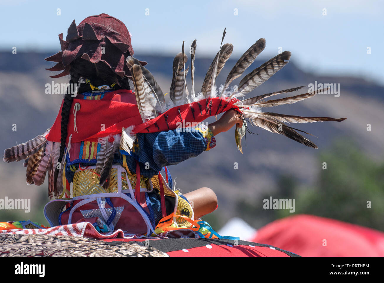 Nordamerika, Amerika, American, USA, Pacific Northwest, Washington, Warm Springs, Indian Reservation, Vertrag Tage Pow Wow, Parade der Schwimmstellung Stockfoto