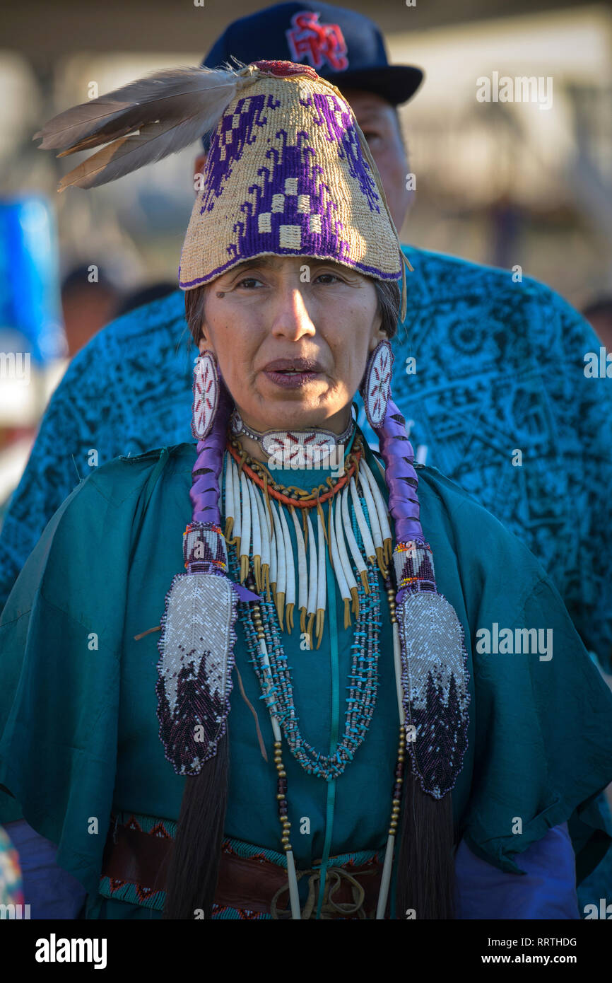 Nordamerika, Amerika, American, USA, Pacific Northwest, Washington, Warm Springs, Indian Reservation, Vertrag Tage Pow Wow, Julia Johnson, 0614 Stockfoto