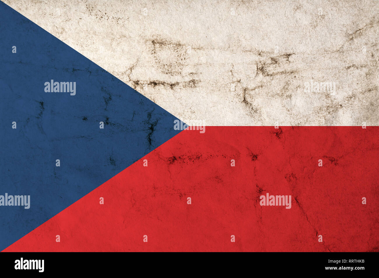 Tschechische Republik Flagge mit dreckigen grunge Textur Stockfoto