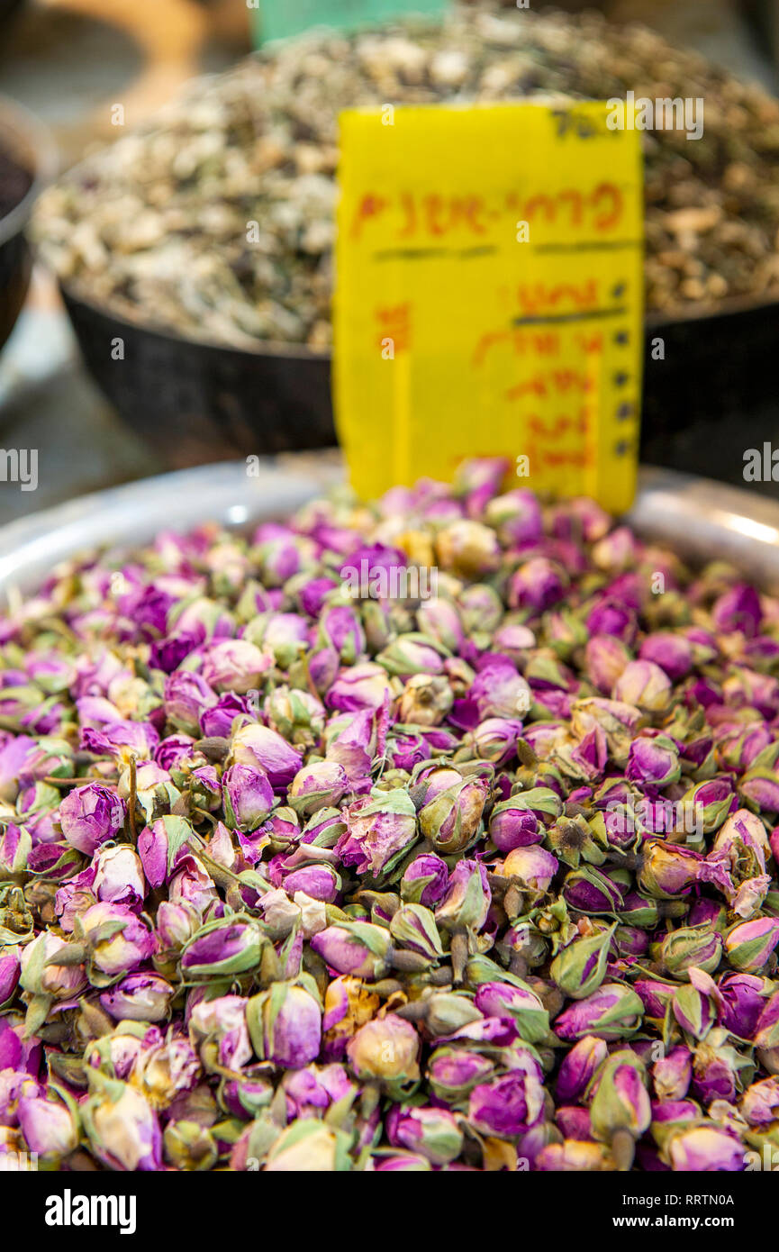 Die Farben von Yehuda Markt, Jerusalem, Israel Stockfoto