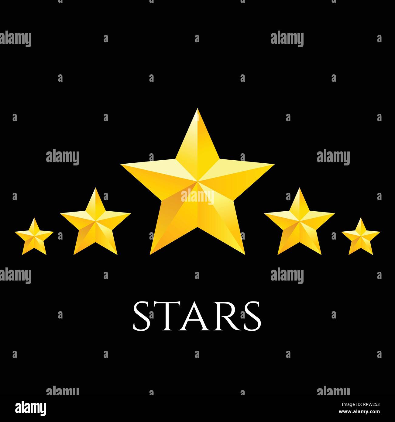 Golden Star Symbole. Vector gelb Elemente für Design Stock Vektor