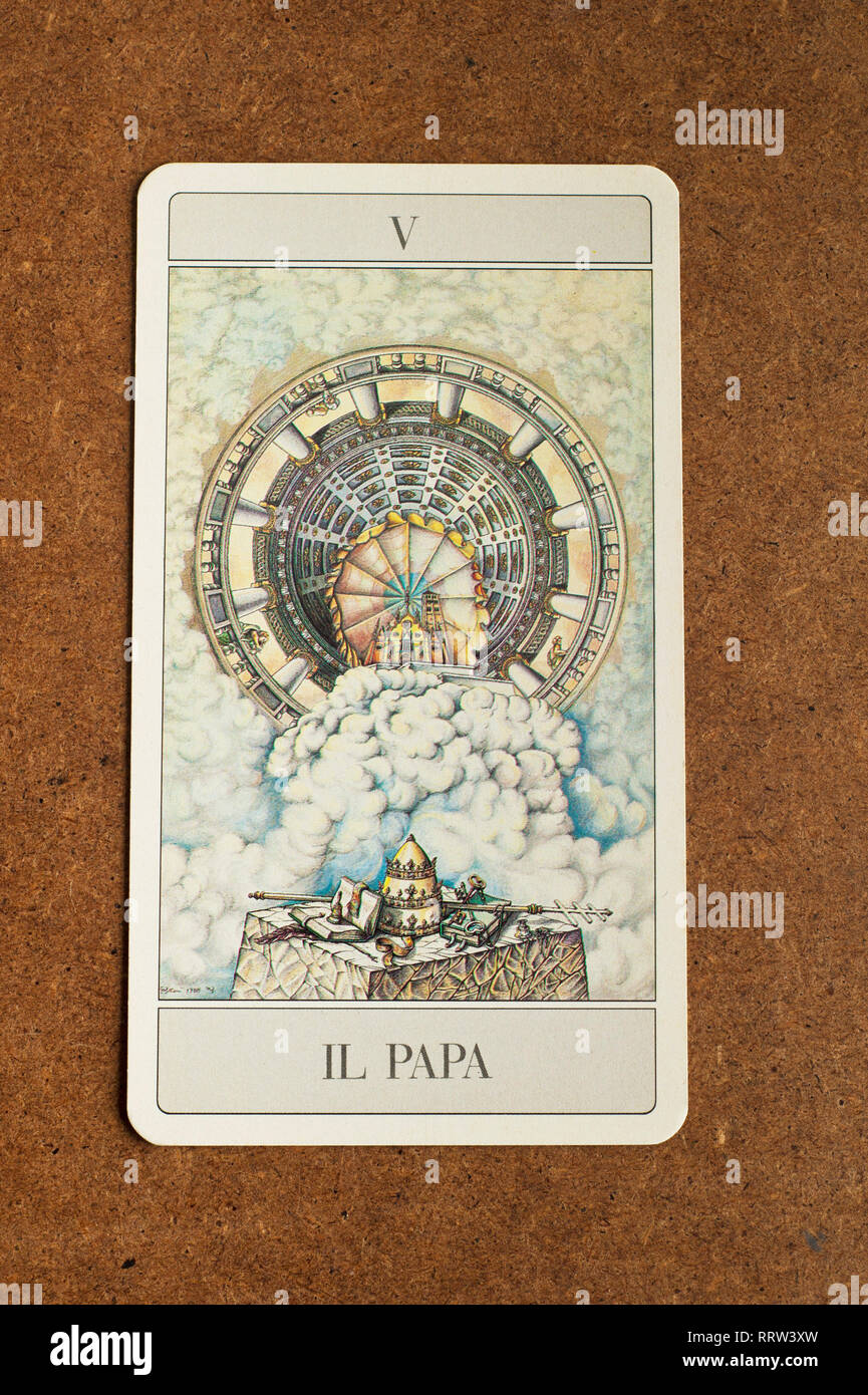 Der Hierophant tarot Hauptarcana Stockfoto