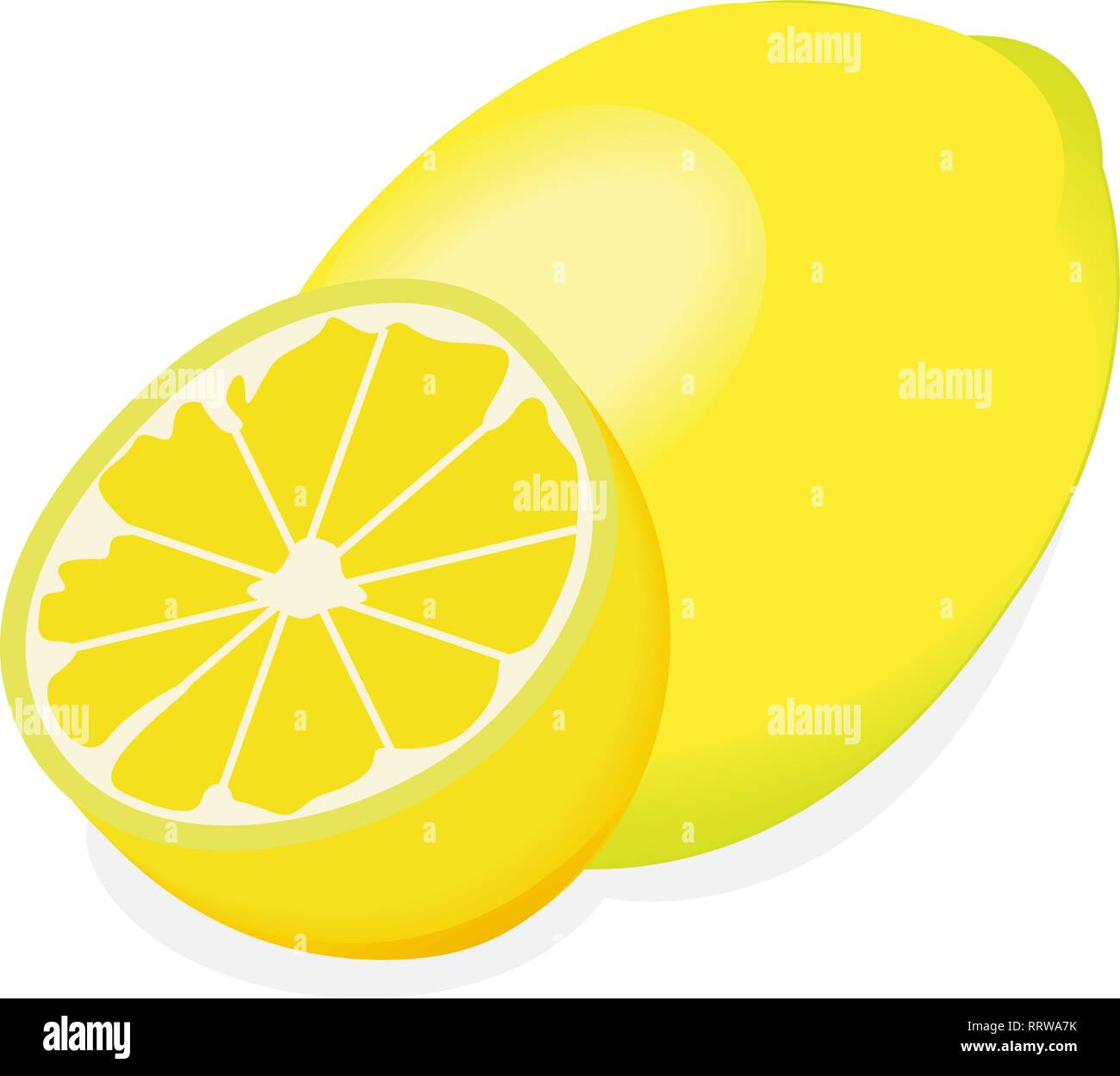 Zitrone isoliert auf einem weißen Hintergrund Vector Illustration Stock Vektor