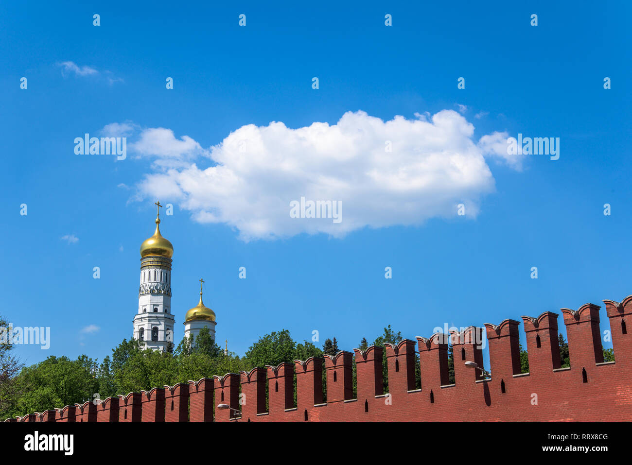 Russland, dem Roten Platz. Der Moskauer Kreml Wand Architektur element Stockfoto