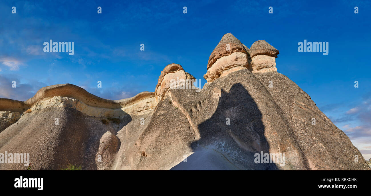 Fotos & Bilder der Fairy Chimney Rock Formationen und rock Säulen "pasaba Valley" in der Nähe von Göreme in Kappadokien, Nevsehir, Türkei Stockfoto
