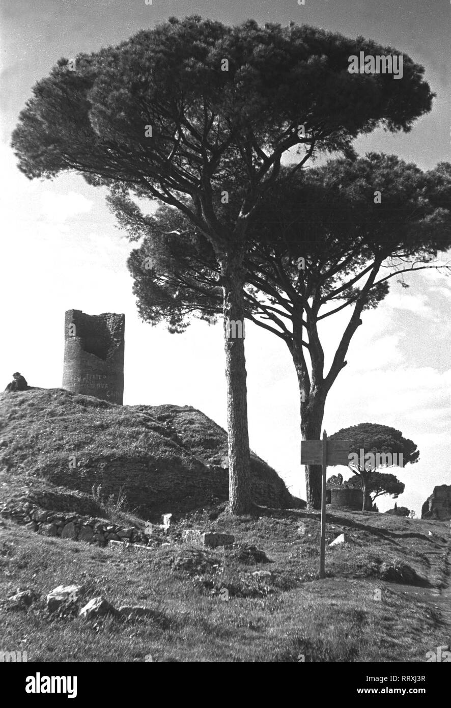 Reisen nach Rom - Italien Ende der 1950er Jahre - Via Appia Antica in Rom. Foto Erich Andres Stockfoto