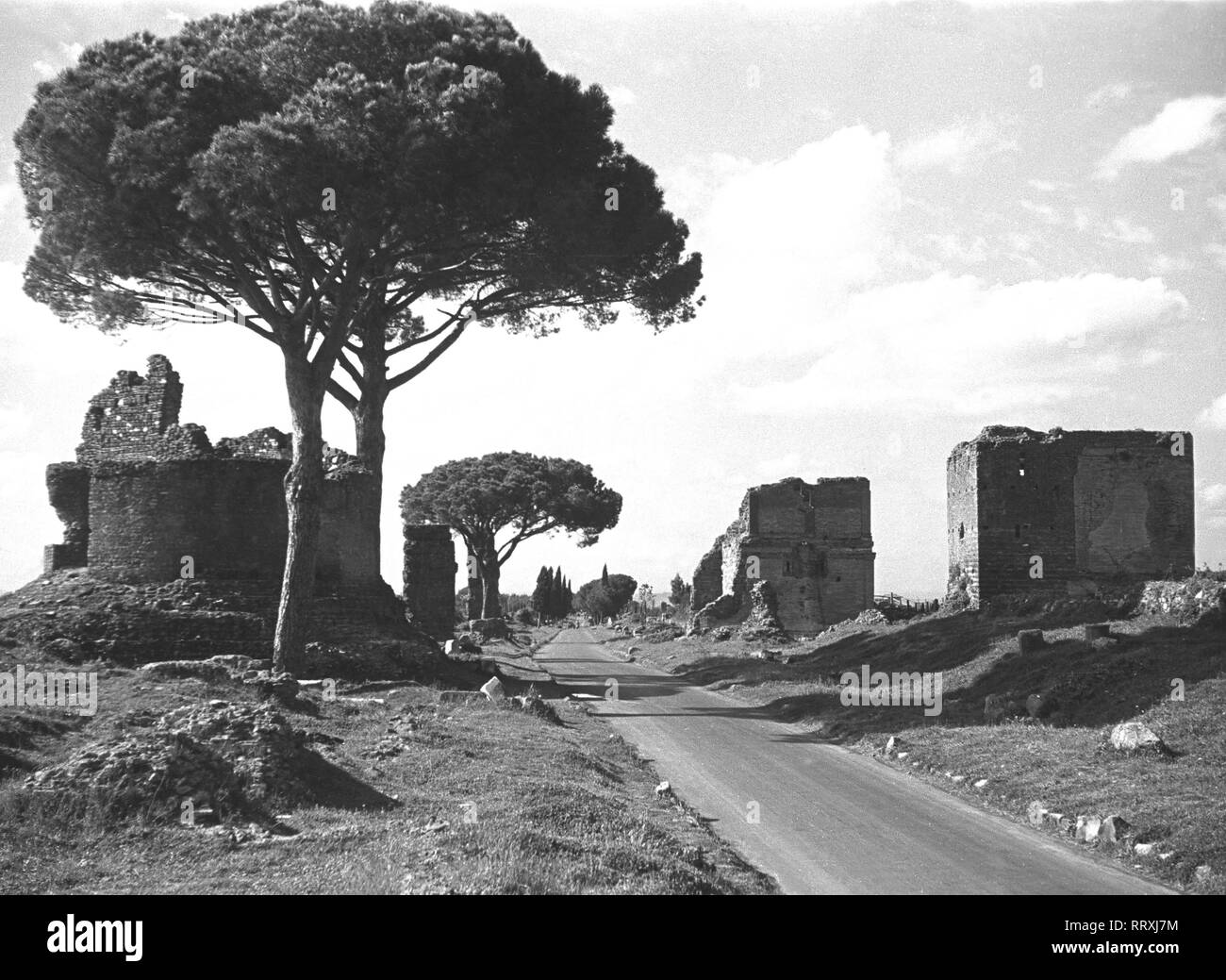 Reisen nach Rom - Italien Ende der 1950er Jahre - Via Appia Antica in Rom. Foto Erich Andres Stockfoto