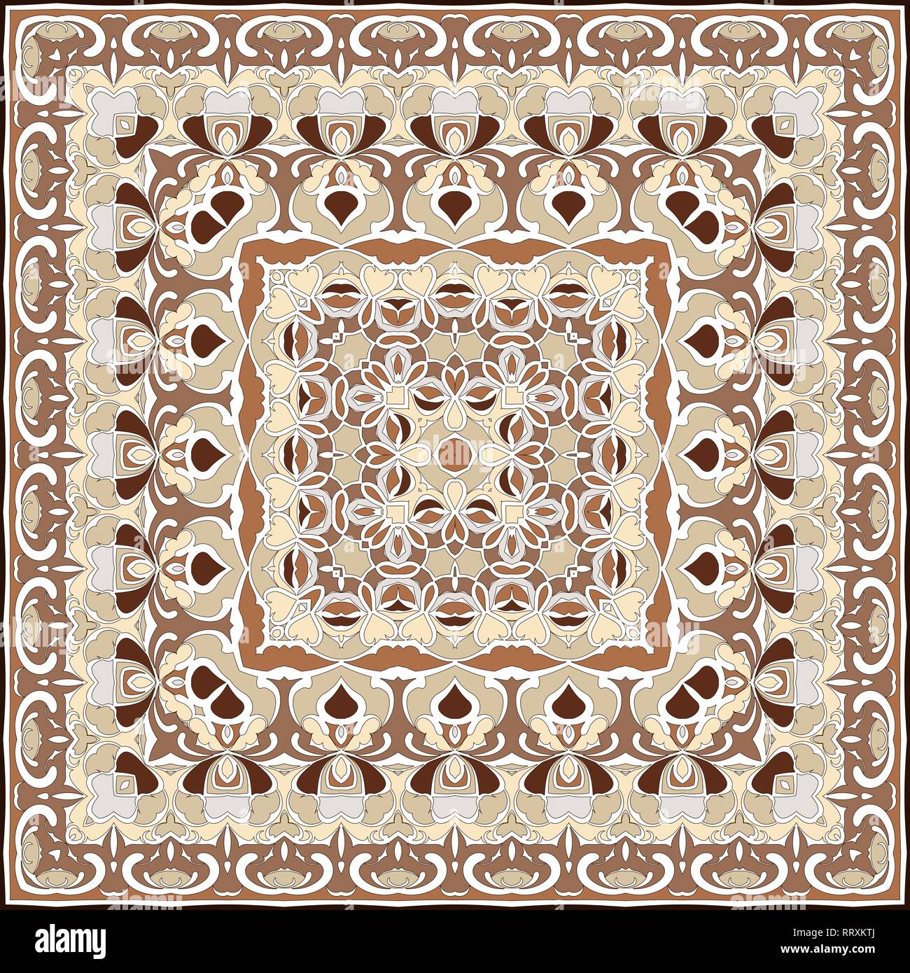 Helle Farbe Muster im orientalischen Stil. Platz Ornament für Schals, Umschlagtücher oder Kissen. Vector Illustration. Stock Vektor