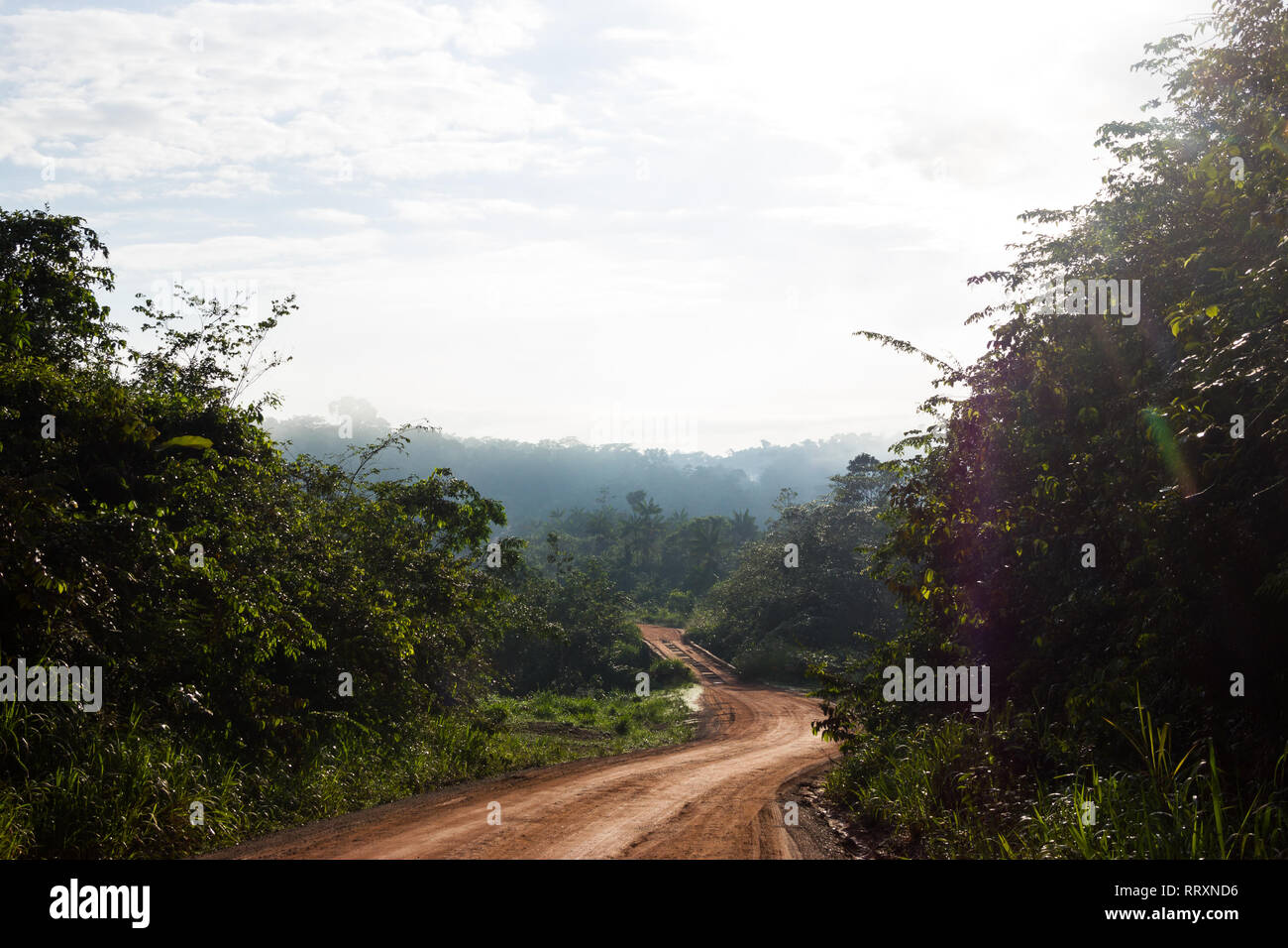Trans-Amazonian Highway in Brasilien während der trockenen Jahreszeit Stockfoto