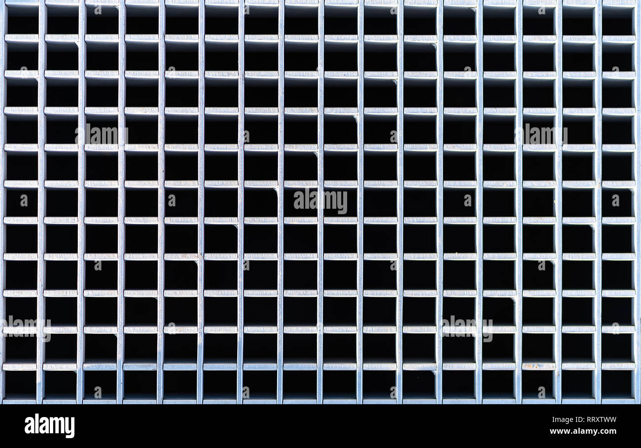 Lüftungsgitter, Metallgitter, Vogelperspektive Stockfoto
