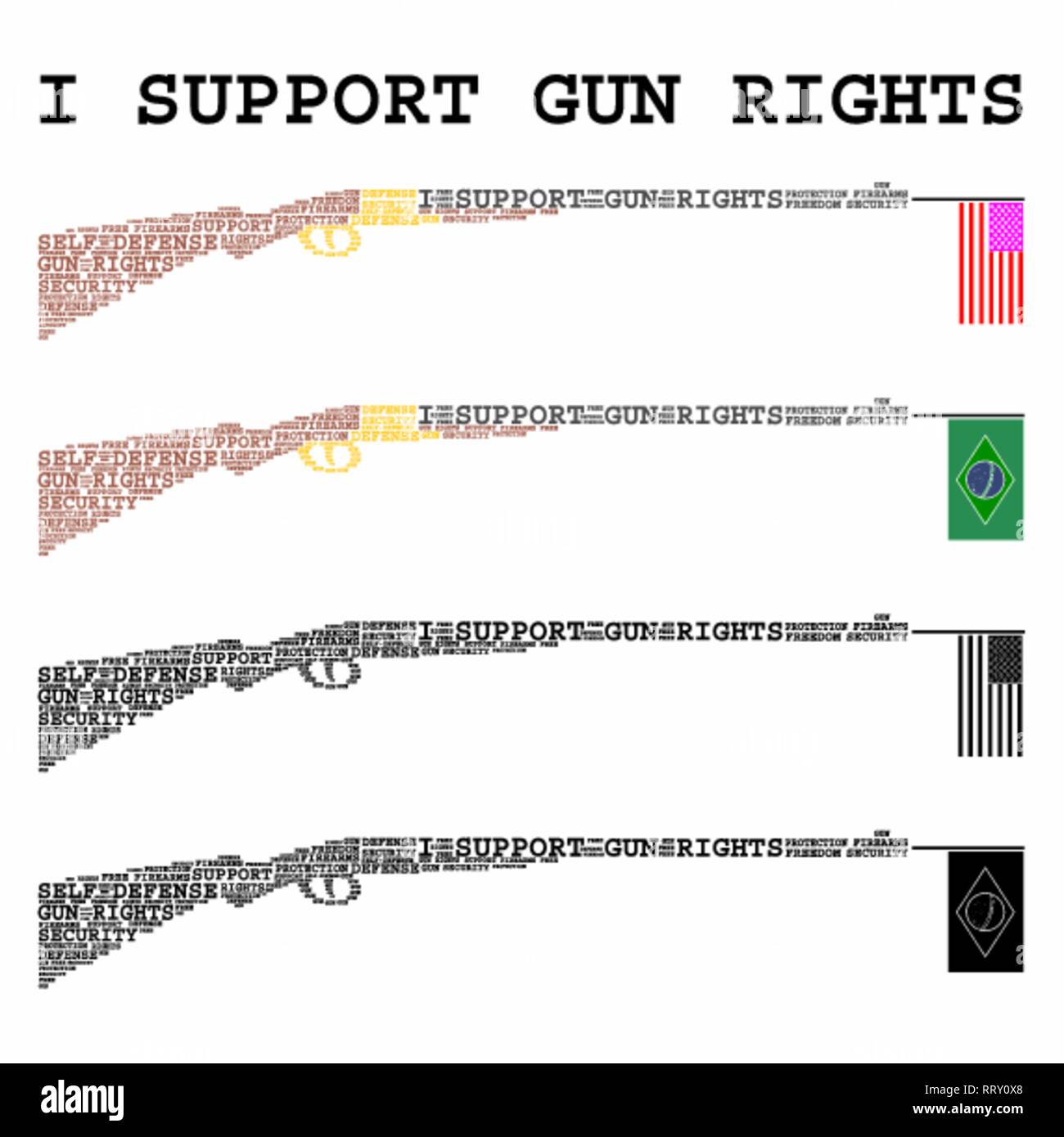 Ich unterstütze gun Rechte mit 12 Manometer Stock Vektor