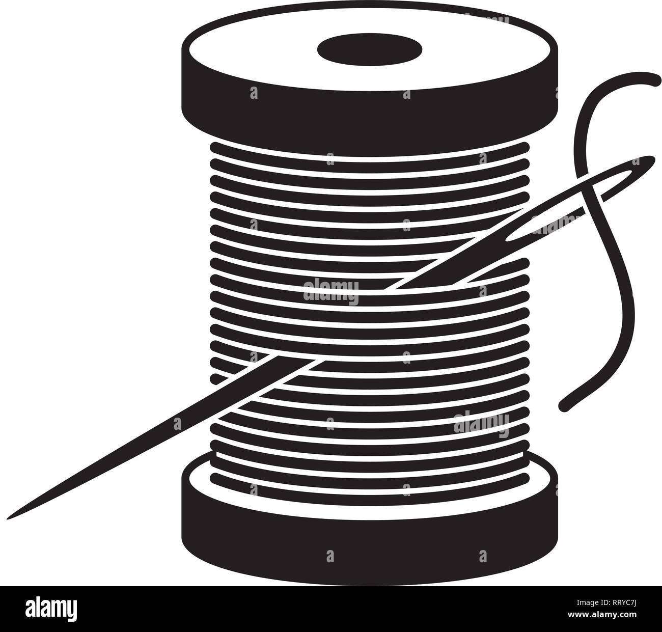 Vector Schwarz Und Weiss Schieber Symbol Nahen Mit Nadel Und Faden Auf Weissem Hintergrund Handarbeit Handwerk Symbole Schieber Und Die Nadel Nahen Illust Stock Vektorgrafik Alamy