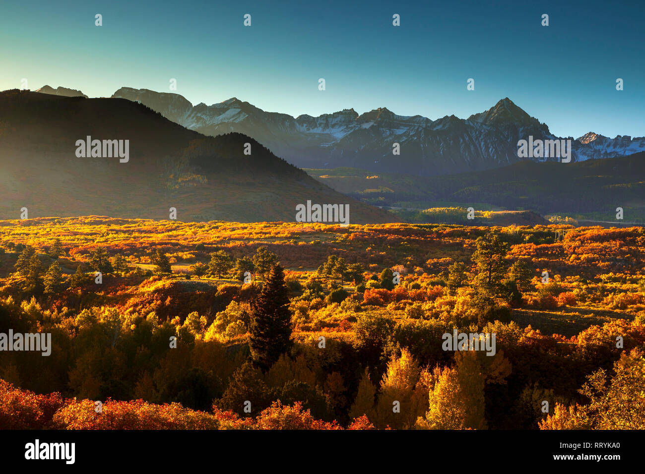 Colorado's Dallas in den San Juan Mountains im Herbst Teilen Stockfoto