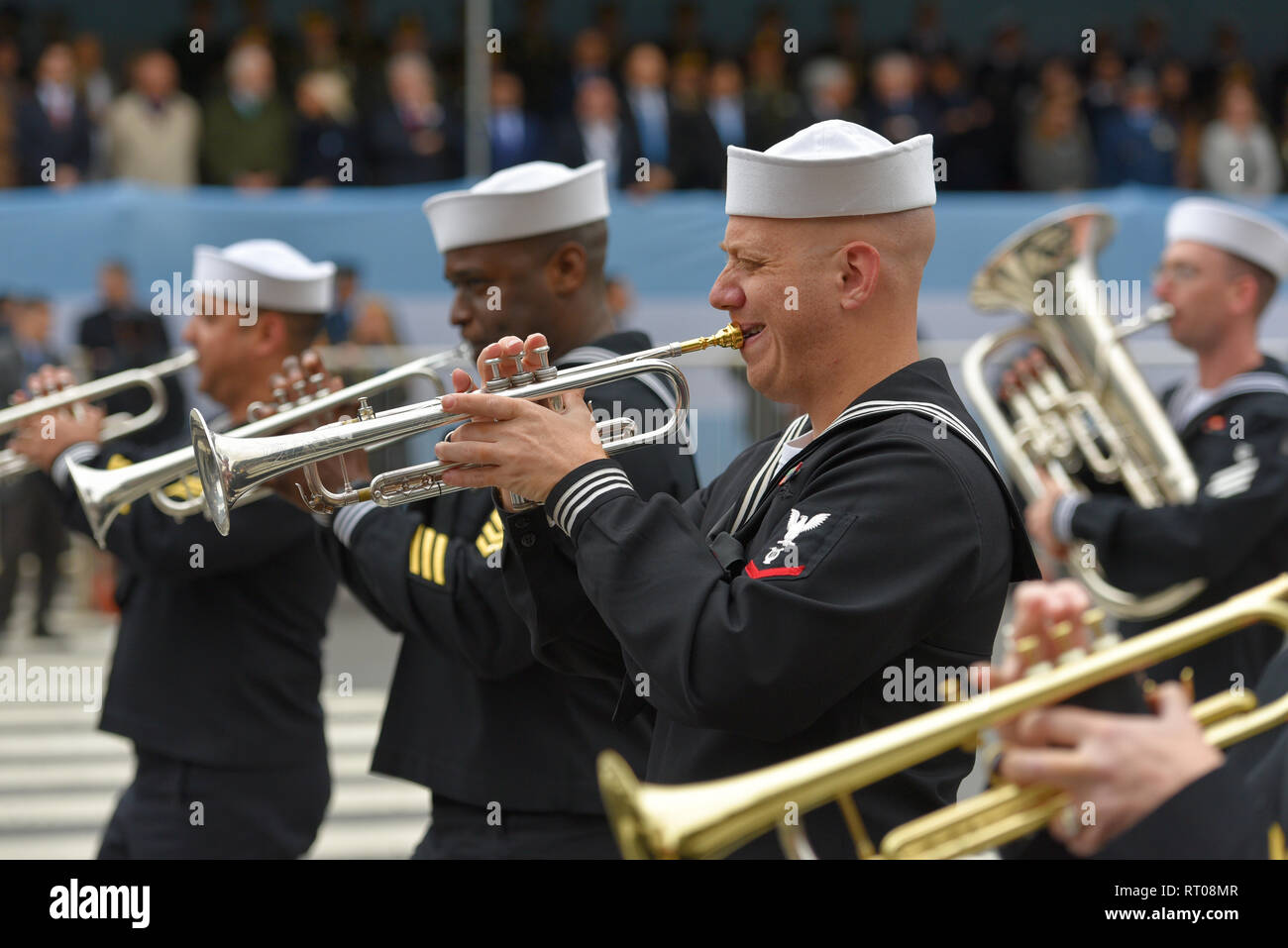 Buenos Aires, Argentinien - 11.Juli 2016: Mitglieder des US-Militärs Band tritt bei der Parade während der Feierlichkeiten anlässlich des 200. Jahrestages der Stockfoto