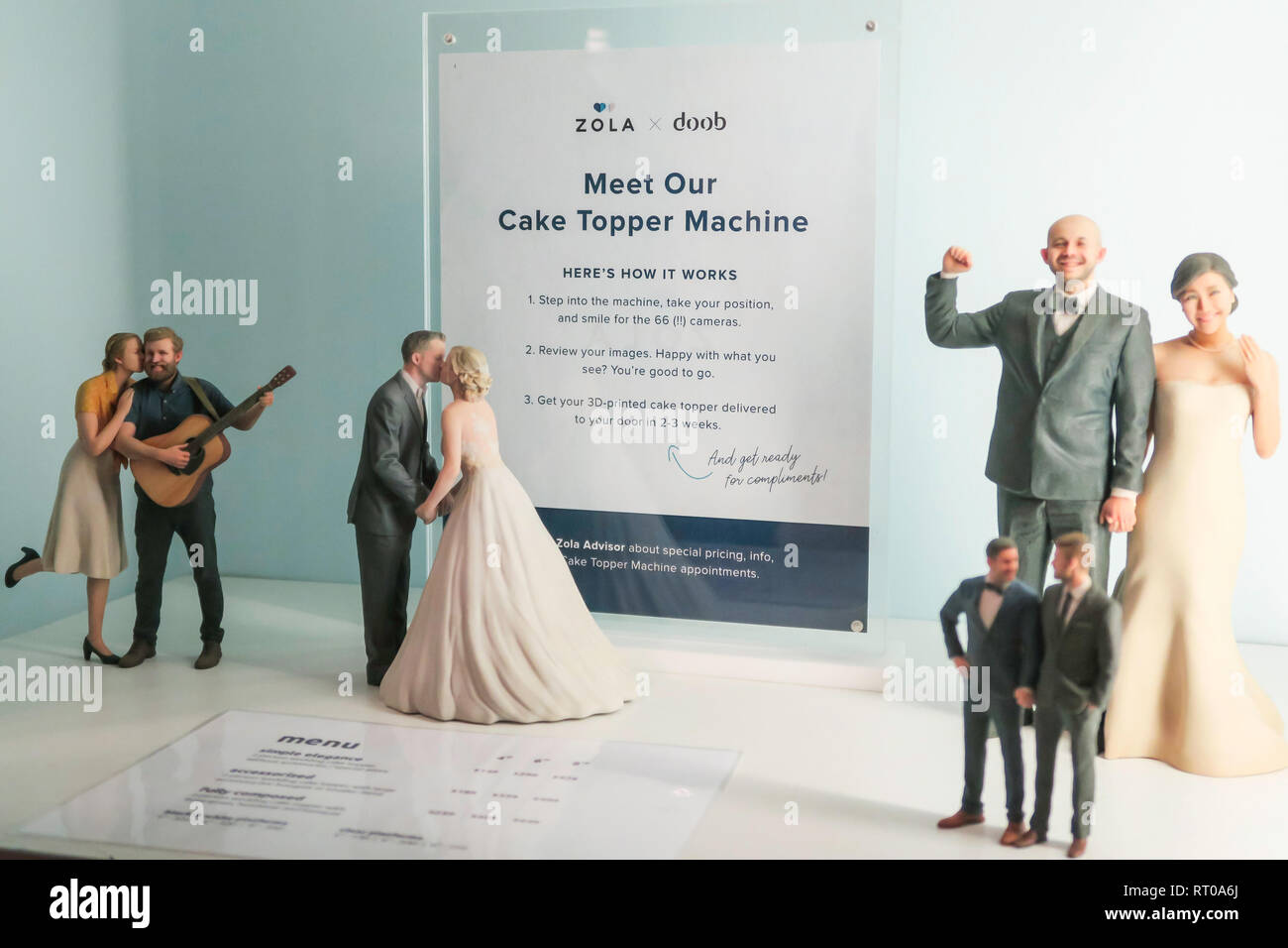 Zola on-line Hochzeit Registrierung business Pop-up Stores in New York City, USA Stockfoto