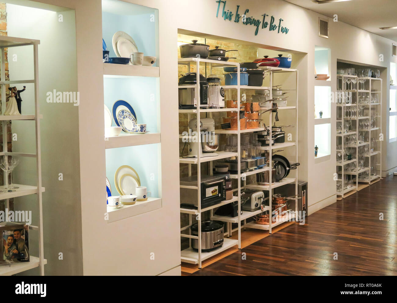 Zola on-line Hochzeit Registrierung business Pop-up Stores in New York City, USA Stockfoto