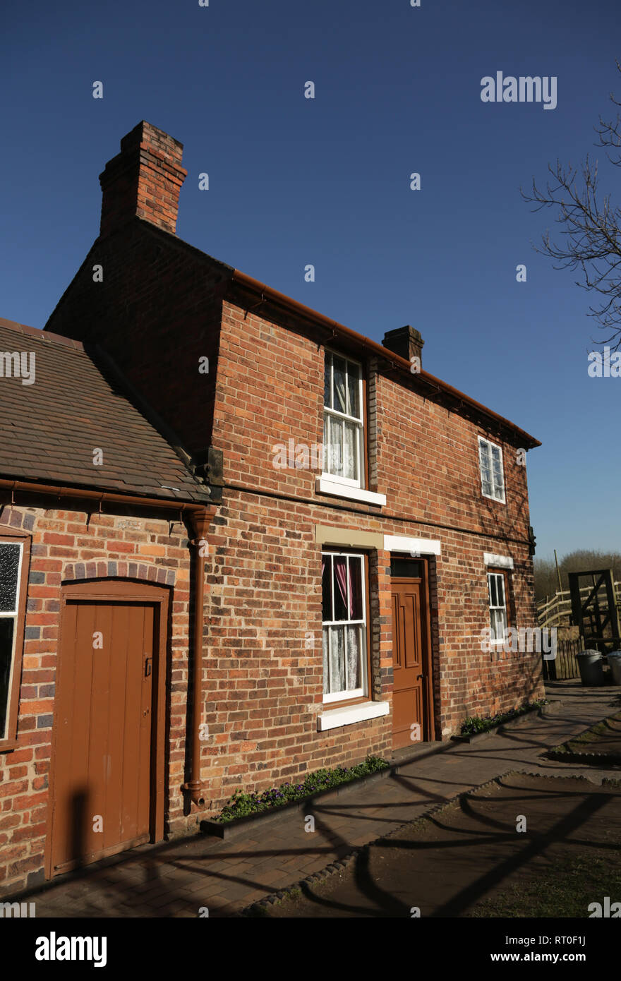 Ein Ferienhaus im Black Country Living Museum, Dudley, West Midlands, England, Großbritannien. Stockfoto