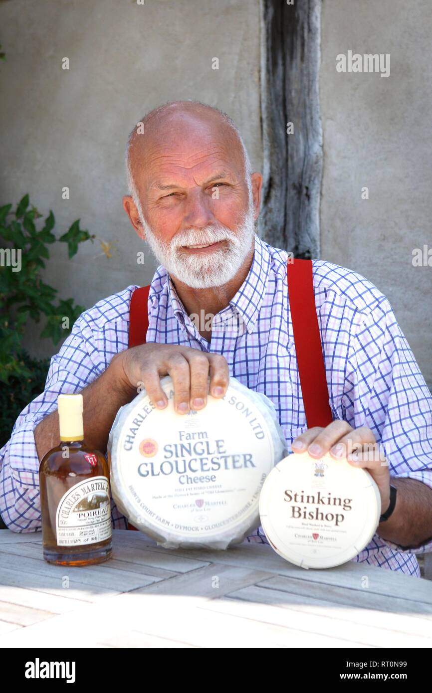 Karl Martell, der Sheriff von Gloucestershire, ein Landwirt, Käser und die Brennerei, bekannt für seine Perry, Apfelwein, einzelne Gloucester Käse, und Stockfoto