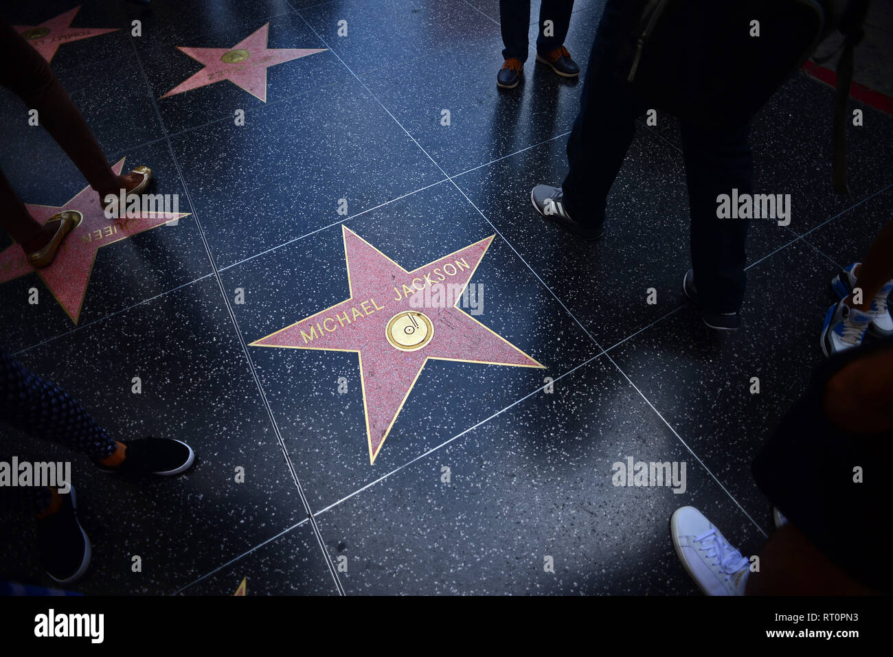 Michael Jackson-Star in Hollywood Walk of Fame, Los Angeles, Kalifornien. Stockfoto