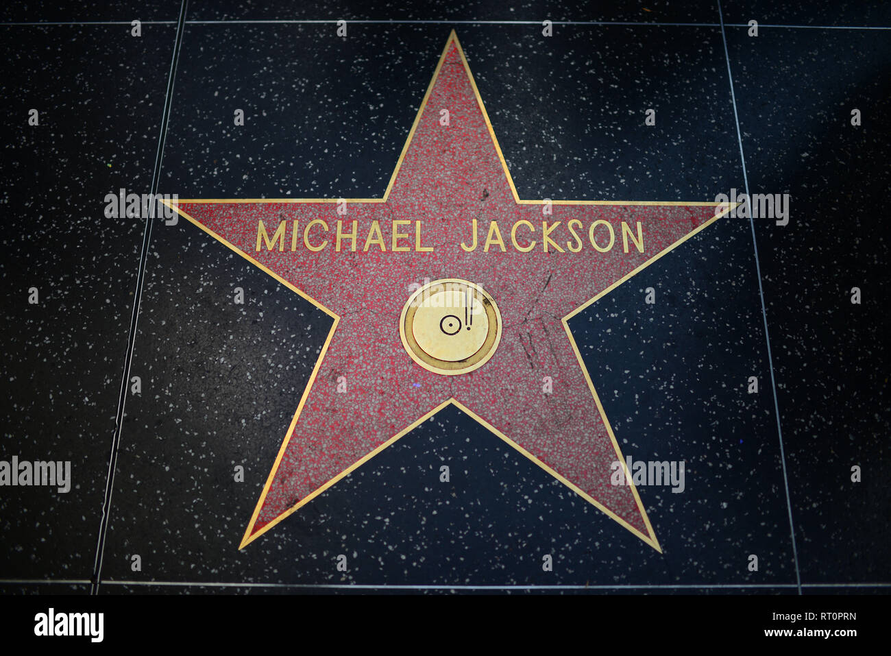 Michael Jackson-Star in Hollywood Walk of Fame, Los Angeles, Kalifornien. Stockfoto