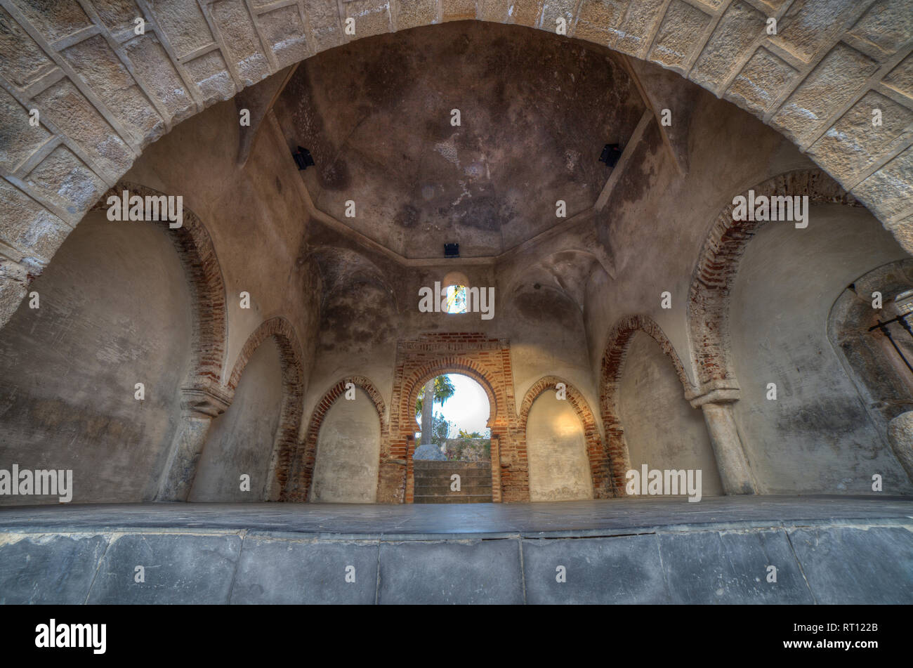 El Morabito Gebäude oder Marabout, Letzte muslimische bleibt bei der Templer Festung, Jerez de los Caballeros, Spanien Stockfoto