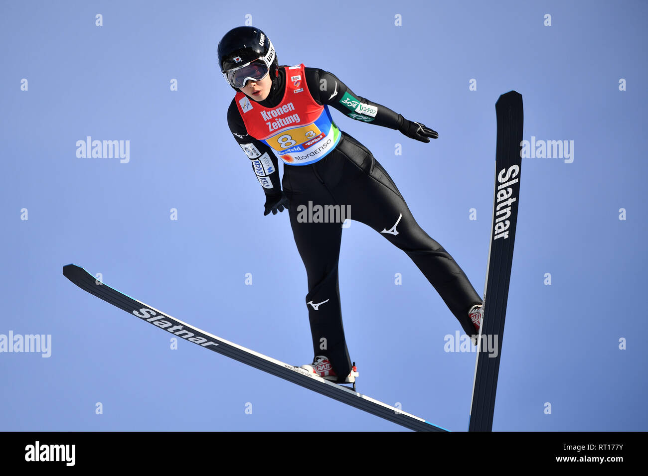 Nozomi MARUYAMA (JPN), Jump, Aktion, Single Action, Rahmen, Ausschneiden, vollen Körper, ganze Figur. Skispringen Damen Team, Team Springen, Skispringen Damen Normal Hill Team am 26.02.2019. Nordische Ski-WM 2019 in Seefeld/Österreich vom 19.02.-03.03.2019. | Verwendung weltweit Stockfoto