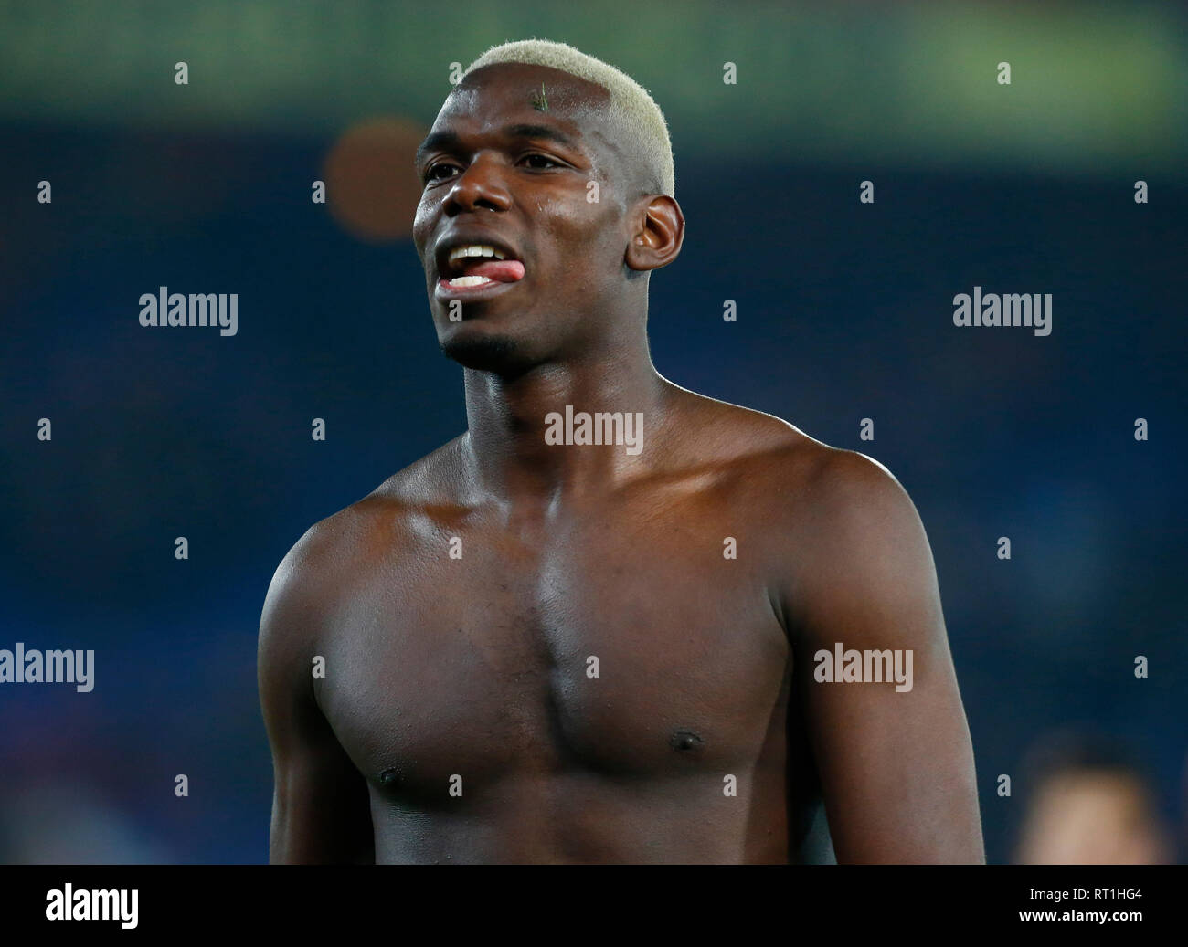 London, Großbritannien. 27 Feb, 2019. Paul Pogba von Manchester United in die englische Premier League zwischen Crystal Palace und Manchester United am Selhurst Park Stadium, London, England am 27. Feb 2019. Credit: Aktion Foto Sport/Alamy leben Nachrichten Stockfoto